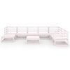 vidaXL Loungegrupp 9 delar vit massiv furu