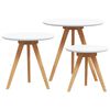 vidaXL Kaffeebord 3 st Brun 50 x 50 x 46 cm Massivt Valn&ouml;tstr&auml;