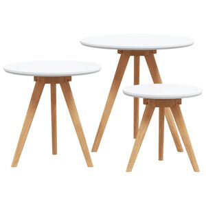 vidaXL Kaffeebord 3 st Brun 50 x 50 x 46 cm Massivt Valn&ouml;tstr&auml;