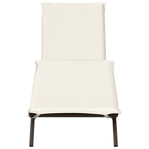 vidaXL Solsäng med dynor brun konstrotting