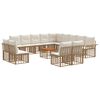 vidaXL Utomhussoffset 14 pcs Naturlig och Creamvit Polyester