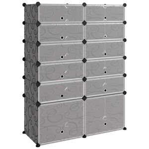 vidaXL Skohylla svart 94x37x125 cm PP