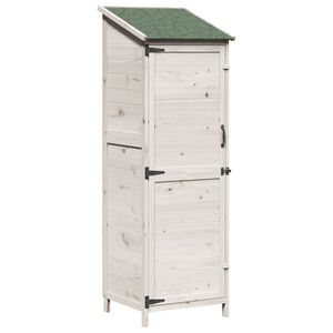 vidaXL Tr&auml;dg&aring;rdshus med tak Vit 59,5 x 56 x 176,5 cm Massivt Furu