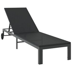 vidaXL Solbädd 1-person Svart 60 x 200 x 27cm konstrotting