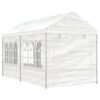 vidaXL Paviljong med tak vit 4,46x2,28x2,69 m polyeten