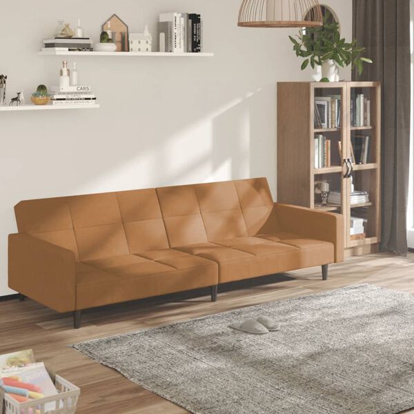vidaXL B&auml;ddsoffa 2-sits taupe mikrofibertyg