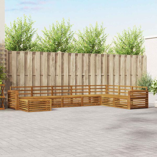 vidaXL Soffgrupper 8 pcs Naturf&auml;rg Massivt Akaciatr&auml;