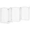 vidaXL Hundgrind med d&ouml;rr vikbar 6 paneler vit 300 cm poppel