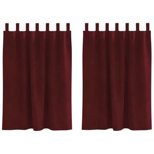 vidaXL M&ouml;rkl&auml;ggningsgardiner 2 pcs Vinr&ouml;d 140 x 140 cm Sammet