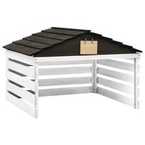 vidaXL Garage f&ouml;r robotgr&auml;sklippare svart och vit 78x74x54 cm grantr&auml;