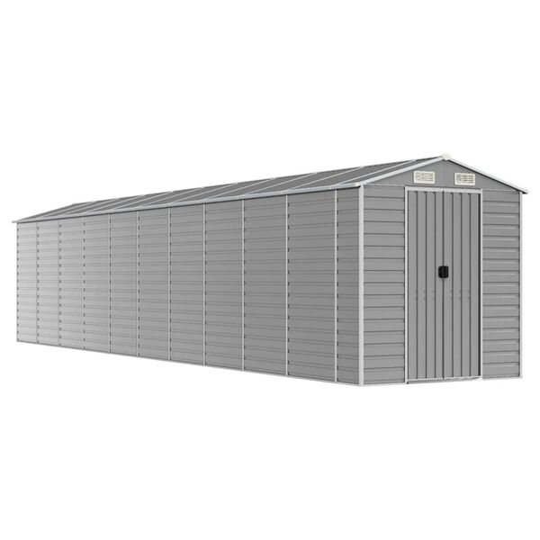 vidaXL Trädgårdsskjul ljusgrå 191x895x198 cm galvaniserat stål