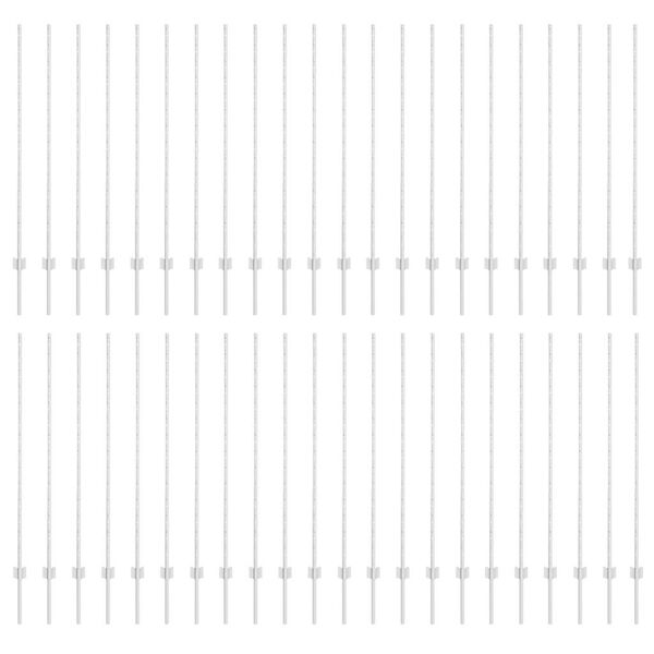 vidaXL Staketstolpar 88 pcs Silver 180 cm Stål