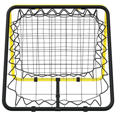 vidaXL Fotbollsnät med rebounder dubbel justerbart gul och svart stål