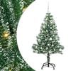vidaXL Konstgjord Julgran Sn&ouml;flockad med LED Ljus Gr&ouml;n och Vit 150 cm