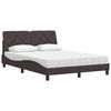 vidaXL Bed with Mattress Dark Brown 140x200 cm Fabric