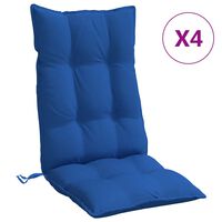 vidaXL Stolsdynor för stolar med hög rygg 4 st kungsblå oxfordtyg