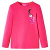 T-shirt med l&aring;nga &auml;rmar f&ouml;r barn stark rosa 104