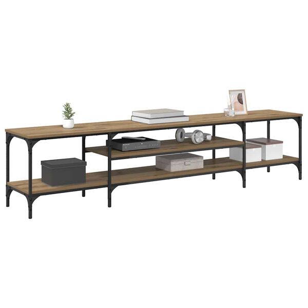 vidaXL TV-sk&aring;p Artisan Ek 201 x 35 x 45 cm Konstruerat tr&auml; och j&auml;rn