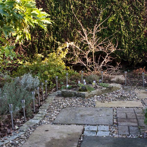 Luxform Soldriven trädgårdsbelysning Siena 8 st silver 46846