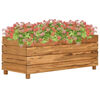 vidaXL Bloml&aring;da upph&ouml;jd 100x40x38 cm &aring;tervunnet teaktr&auml; och st&aring;l