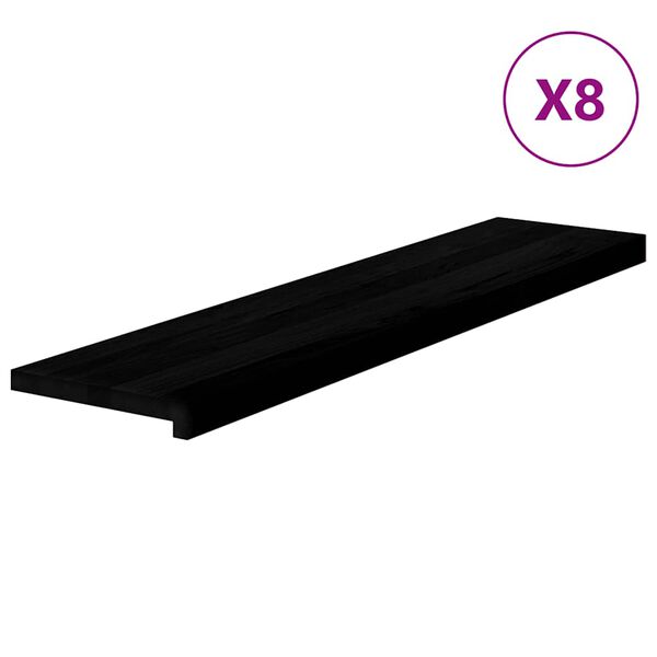 vidaXL Trappstegsmattor 8 pcs m&ouml;rkbrun 110x25x2 cm massiv ek