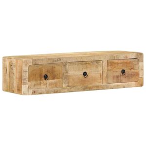 vidaXL V&auml;ggh&auml;ngt TV-sk&aring;p 100x32x25 cm massivt tr&auml; grov mango