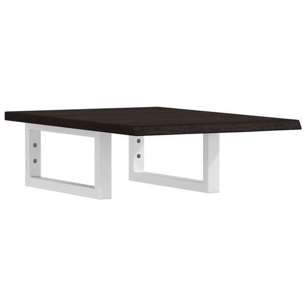 vidaXL V&auml;ggmonterad handfatshylla st&aring;l och massiv ek