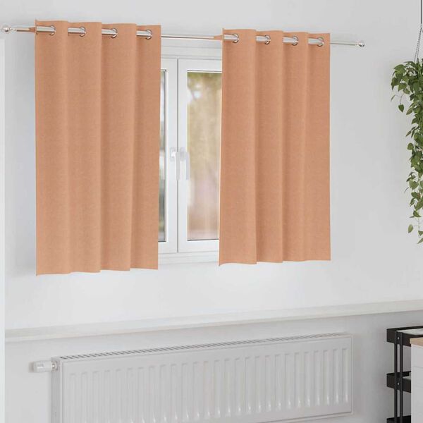 vidaXL Mörkläggningsgardiner med Ringar 2 pcs Ljusbrun 140 x 140 cm