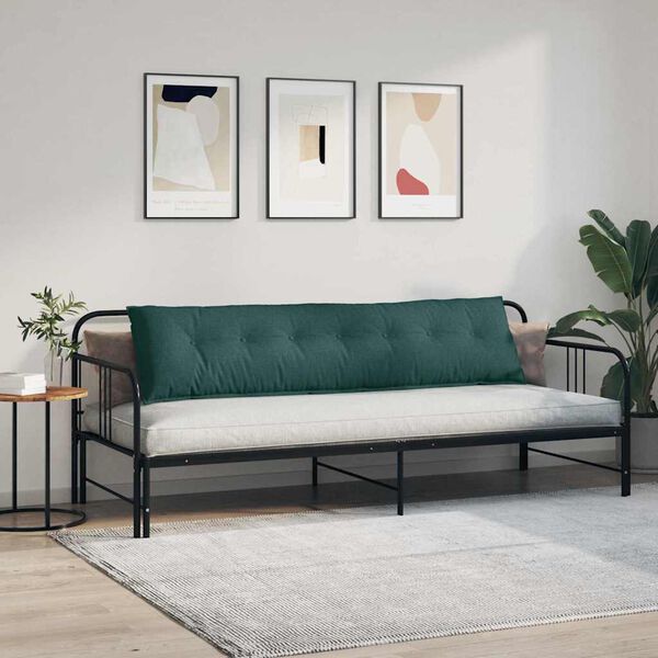 vidaXL Ryggkudde M&ouml;rkgr&ouml;n 200 x 19 x 50 cm tyg