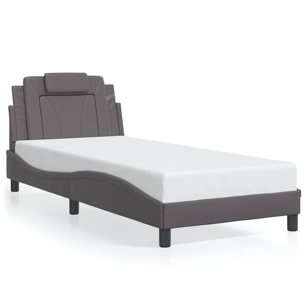 vidaXL Bed Frame "Viana" without Mattress Grey 80x200 cm Faux Leather