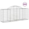 vidaXL Gabioner b&aring;gformade 15 st 200x50x80/100 cm galvaniserat j&auml;rn
