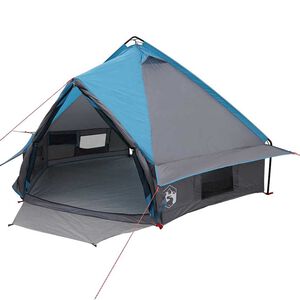 vidaXL T&auml;lt f&ouml;r 4 personer med tak Bl&aring; och gr&aring; 388 x 320 x 169 cm