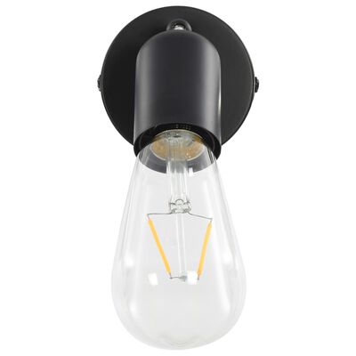 vidaXL Spotlights 2 st med glödlampor 2 W svart E27