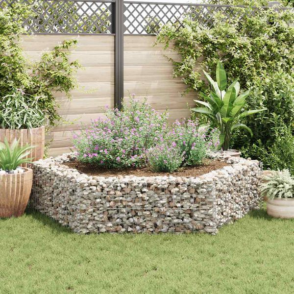 vidaXL Hexagonal planteringsgabion upphöjd 200x173x40 cm
