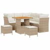 vidaXL Tr&auml;dg&aring;rdsoffset 8 st 5-Antal sittplatser Beige och gr&auml;ddf&auml;rgad