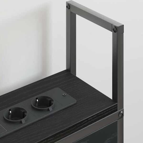 vidaXL F&ouml;rvaringsgavel med Laddstation Svart ek 123 x 15 x 98 cm