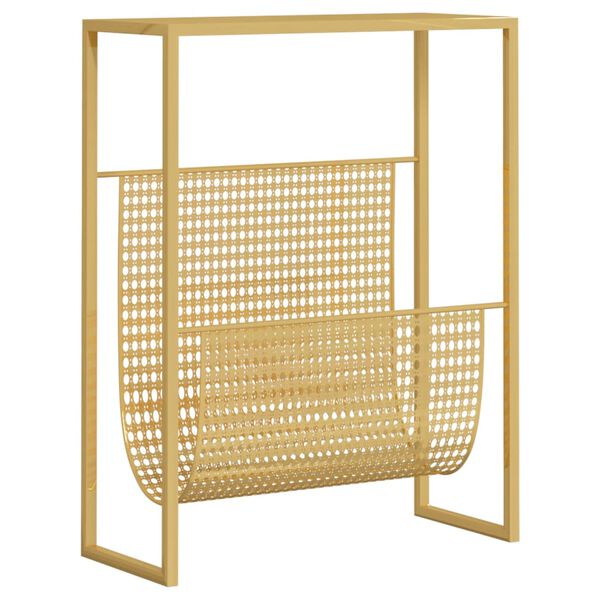 vidaXL Tidningsställ guld 35x15x45 cm stål