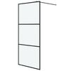 vidaXL Duschv&auml;gg svart 90x195 cm halvfrostat ESG-glas