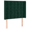 vidaXL S&auml;nggavel med kanter m&ouml;rkgr&ouml;n 93x16x118/128 cm sammet