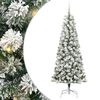 vidaXL Plast Hingad Julgran med 300 LED-lampor Gr&ouml;n och Vit 210 cm