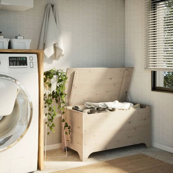 vidaXL F&ouml;rvaringsl&aring;da med lock RANA 100x49x54 cm massiv furu