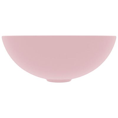 vidaXL Handfat keramik matt rosa rund