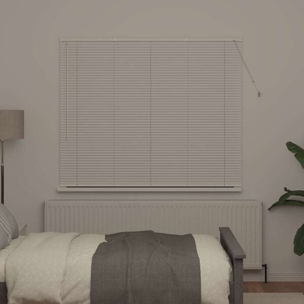 vidaXL Persienner med gardiner Vit 130 x 160 cm Aluminium