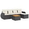 vidaXL Loungegrupp med dynor 6 delar svart konstrotting