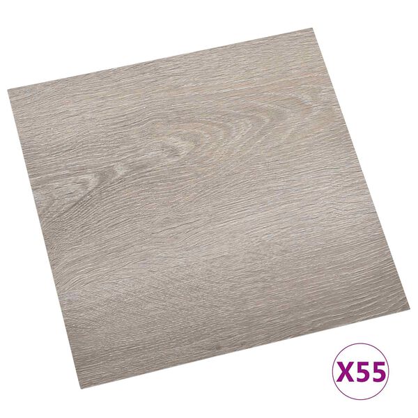 vidaXL Golvplankor 55 pcs Taupe 5,11 m&sup2; PVC