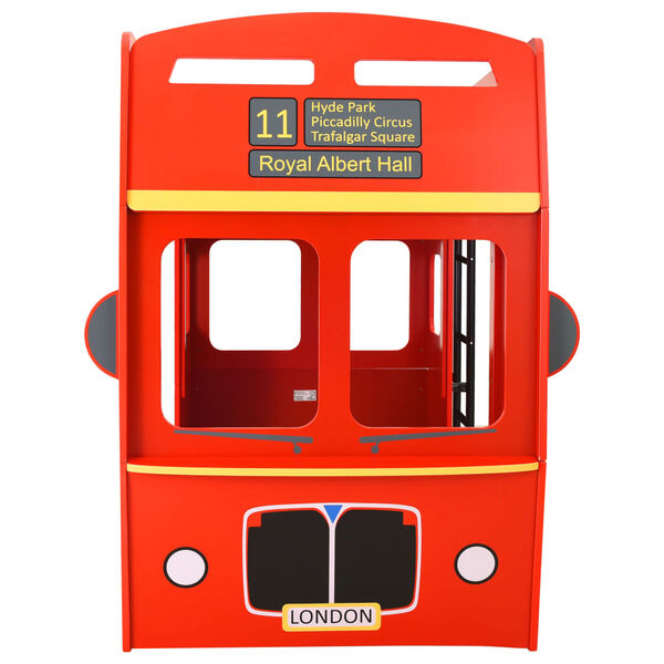 vidaXL Våningssäng London Bus röd MDF 90x200 cm