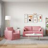vidaXL Soffa 2 pcs Rosa 158 x 78 x 80 cm Sammet