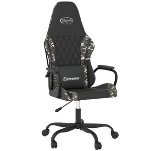 vidaXL Gamingstol med massage svart och kamouflage konstl&auml;der