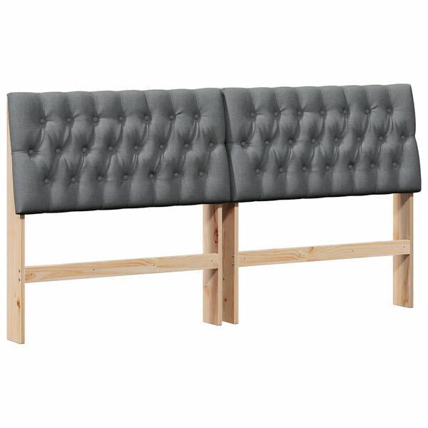 vidaXL Kl&auml;dd s&auml;nggavel M&ouml;rkgr&aring; 180 cm Massiv furu