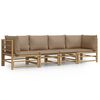 vidaXL Loungegrupp 4 delar taupe dynor bambu